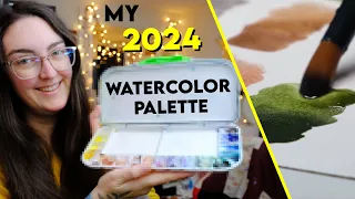 See what watercolors I'm taking into 2024! ✶ Palette setup and swatching