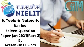 Part 2 It Tools and Network Basics (M1-R5) Solved Paper January 2021| GIITM