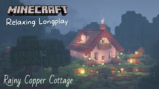 Minecraft Relaxing Longplay | Rainy Day, Cosy Cottage 🍵🍂 (no commentary)