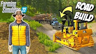 Building a Logging Road in Game with a Caterpillar | Farming Simulator 22
