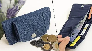 DIY Small Trifold Denim Wallet | Old Jeans Idea | Wallet Tutorial | Upcycle Craft