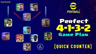 Perfect 4-1-3-2 Game Plan For Quick Counter Ft. Free Messi | eFootball 2023 Mobile