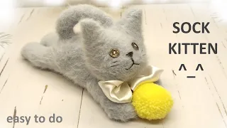 🐈 Милый котенок из носков // cute kitten made of socks 🐾