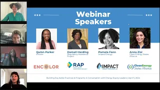 Building Equitable Practices & Programs: A Conversation with Energy Equity Leaders (4.5.2024)