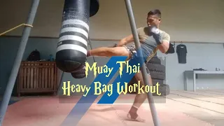 15 minutes Heavy Bag Workout Conditioning/Muay Thai Combo's