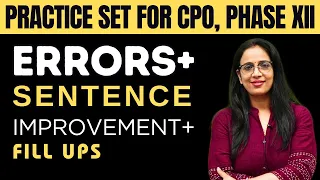 Spotting Errors + Sentence Improvement + Fill Ups || For SSC CPO 2024, Phase 12 Exams || Rani Ma'am