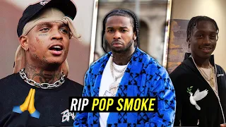 RAPPERS & CELEBRITIES REACT TO POP SMOKE'S TRAGIC DEATH (SKI MASK, LIL TJAY, POLO G AND MORE)