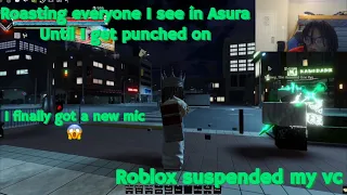 Roasting everyone I see in Asura until I get punched on… I finally got a new mic | Asura Roblox