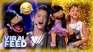 HILARIOUS Young VENTRILOQUIST WINS Golden Buzzer Singing With Her PUPPET !! | VIRAL FEED