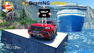 Mega TSUNAMI Cars vs Mega Flood in BeamNG.Drive part 4