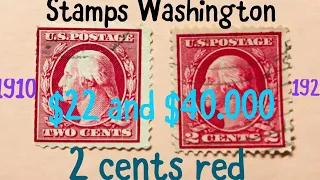 $150 000 Washington  stamps 2 cents red 1908 / 1921 josershina in world