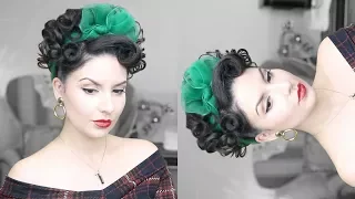 Easy Pinup Updo with Scarf | Penado Pinup con Bufanda | Nena Moreno