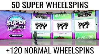 Forza Horizon 4 - OPENING 50 SUPER WHEELSPINS | Insane Rewards and Forza Edition Cars