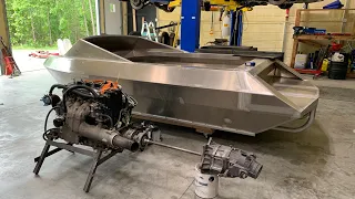 Supercharged Yamaha 11' Mini Jet Boat 1 - figuring out pumpshaft length and placing motor in.