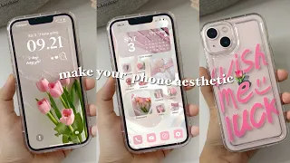 iOS16 Aesthetic Pink Home Screen Customization🌷 | cute wallpaper, widget and icon app