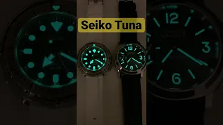 Friday Night Lume Battle! Seiko vs Panerai.  #luxury #brandedwatches #seiko #panerai #battleroyale