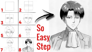 How to Draw Levi Ackerman So Easy Step - Attack on Titan (Shingeki no Kyojin)