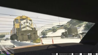 Gta 5 train GIANT RAMP on street & highway Part 3