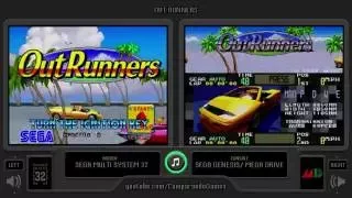 OutRunners (Arcade vs Sega Genesis) Side by Side Comparison (Arcade vs Mega Drive)