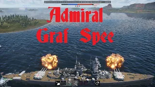 War Thunder Naval - [Heavy Cruiser] Admiral Graf Spee - 3 Shots 3 Kills (The Best 5.7 Ship) Gameplay