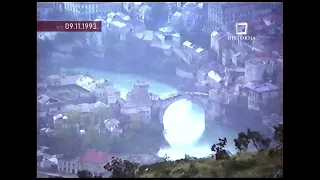 Novi prošireni snimak rušenja Starog mosta od HV i HVO sa brda Hum