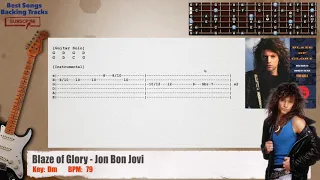 🎸 Blaze of Glory - Jon Bon Jovi Electric Guitar Backing Track with chords and lyrics