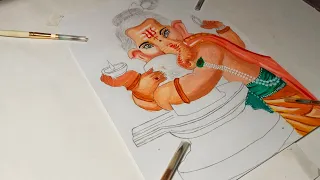 Ganpati Bapa Drawing||Acrylic painting tutorial for beginners🥰🥰