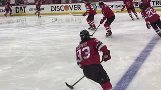 NJ Devils Warmups AGAINST THE GLASS vs. NY Rangers Game 1 Eastern Conference Quarterfinals