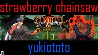 Street Fighter III: Third Strike - strawberry chainsaw [Makoto] vs yukiototo [Gouki] (Fightcade FT5)
