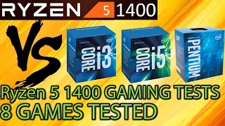 Ryzen 5 1400 vs i5 7400 vs G4560 vs i3 6100 - 8 Games Tested - Gaming Performance! - Benchmarks