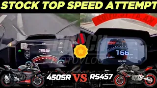 CFMoto 450SR 🆚️ 2024 Aprilia RS 457 | Top Speed Attempt 🔥#aprilia #cfmoto #450sr