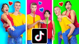 RECREATING VIRAL COUPLES TIK TOKS WITH MY CRUSH CHALLENGE || Funny TikTok Tricks by 123 GO!CHALLENGE