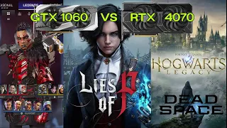 RTX 4070 vs GTX 1060 Benchmark @ 1080p 1440p Gaming Apex Legends, Lies of P, Hogwarts, and more