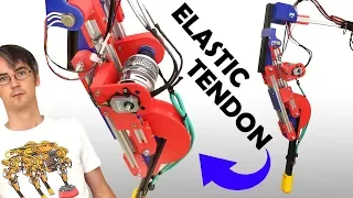 Testing a Jumping Robot Leg with Elastic Tendon | James Bruton