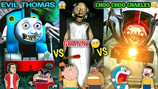 Granny 3 Vs Choo Choo Charles Vs Horror Evil Thomas Escape With Doraemon Nobita Shinchan & Friends