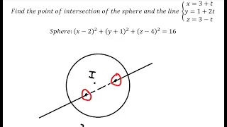 Find the point of intersection of the sphere and the line { (x=3+t, y=1+2t, z=3-t)