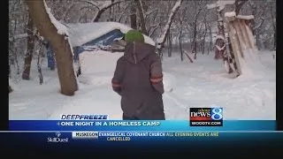 Surviving the cold at a homeless camp