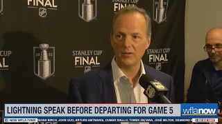 Tampa Bay Lightning coach Jon Cooper addresses media after Colorado's controversial overtime goal