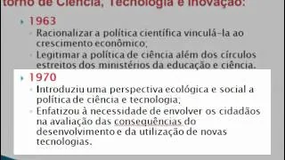 Políticas de Ciência, Tecnologia e Inovação