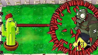 Plants vs Zombies Battlez | 1 Pea Cactus Hack vs Giant Wall-nut vs Gargantuar