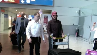 EXCLUSIVE: Keanu Reeves arriving at Paris airport for the 24h du Mans