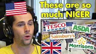 American Reacts to Popular British Supermarkets