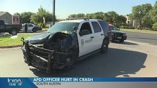 Officer recovering after I-35 crash in South Austin