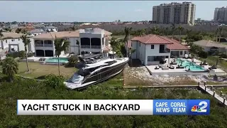 65-foot yacht stranded in Cape Coral backyard since Hurricane Ian