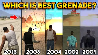 GTA : WHICH IS BEST GRENADE IN ALL GTA? (GTA 5, 4, SA, VC, 3)