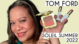 Tom Ford Soleil Sheer Cheek Duo Eclat Nu and Ultra Shine Lip Colours in Riveria and Ete Brulant