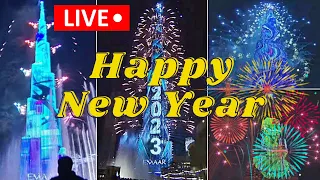 Happy New Year 2023 Burj Khalifa Dubai Live Fireworks | New year's Celebration 2023 Evs