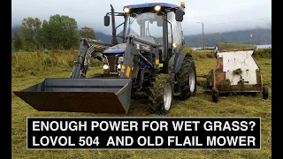 Flail mower and wet grass #16.Northernlight