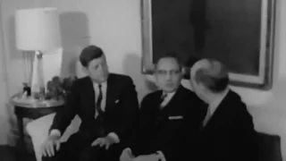 January 19, 1962 - President John F. Kennedy meets U Thant and Adlai Stevenson