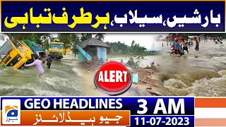 Geo News Headlines 3 AM | India - Devastation everywhere due to rains and floods | 11th July 2023